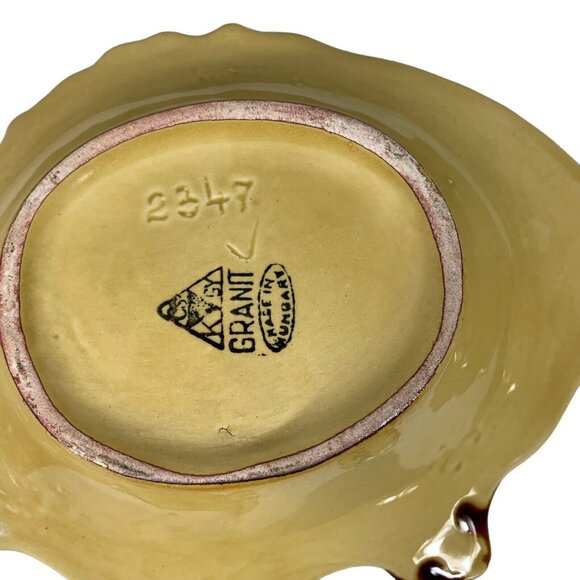 Granit Hungary Fish Bowl Dish Set of 3 9" Art Pottery Green - Picture 2 of 6